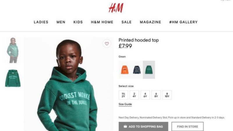 publicidad polémica y equivocada de H&M